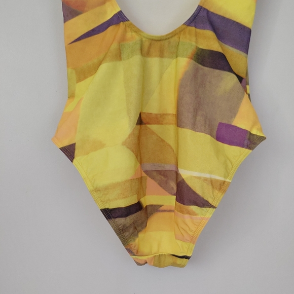 Rasurel Swimsuit One Piece Size Small Yellow Abstract Print - Picture 11 of 14